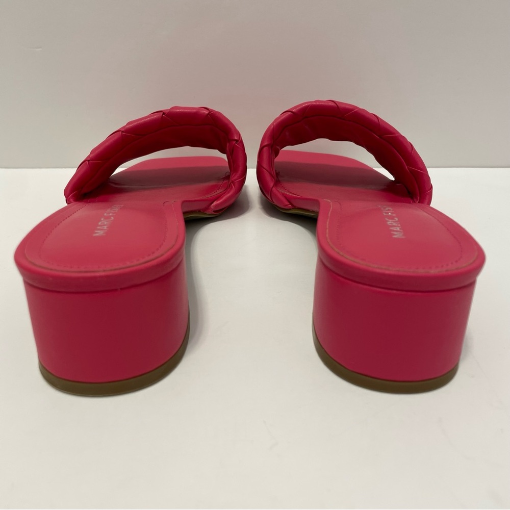 NWOT Marc Fisher Casara Block Heel Braided Slides Sandals Pink Size 8 - Picture 10 of 12